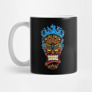 Tiki Mask with Blue Fire Mug